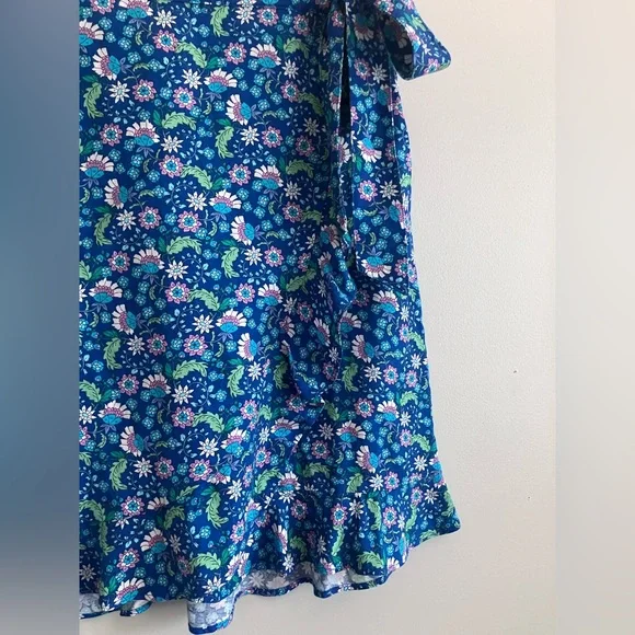 LOFT Blue Floral Faux Wrap Ruffled Skirt Size 4 (Measures like a 6) - Picture 8 of 12